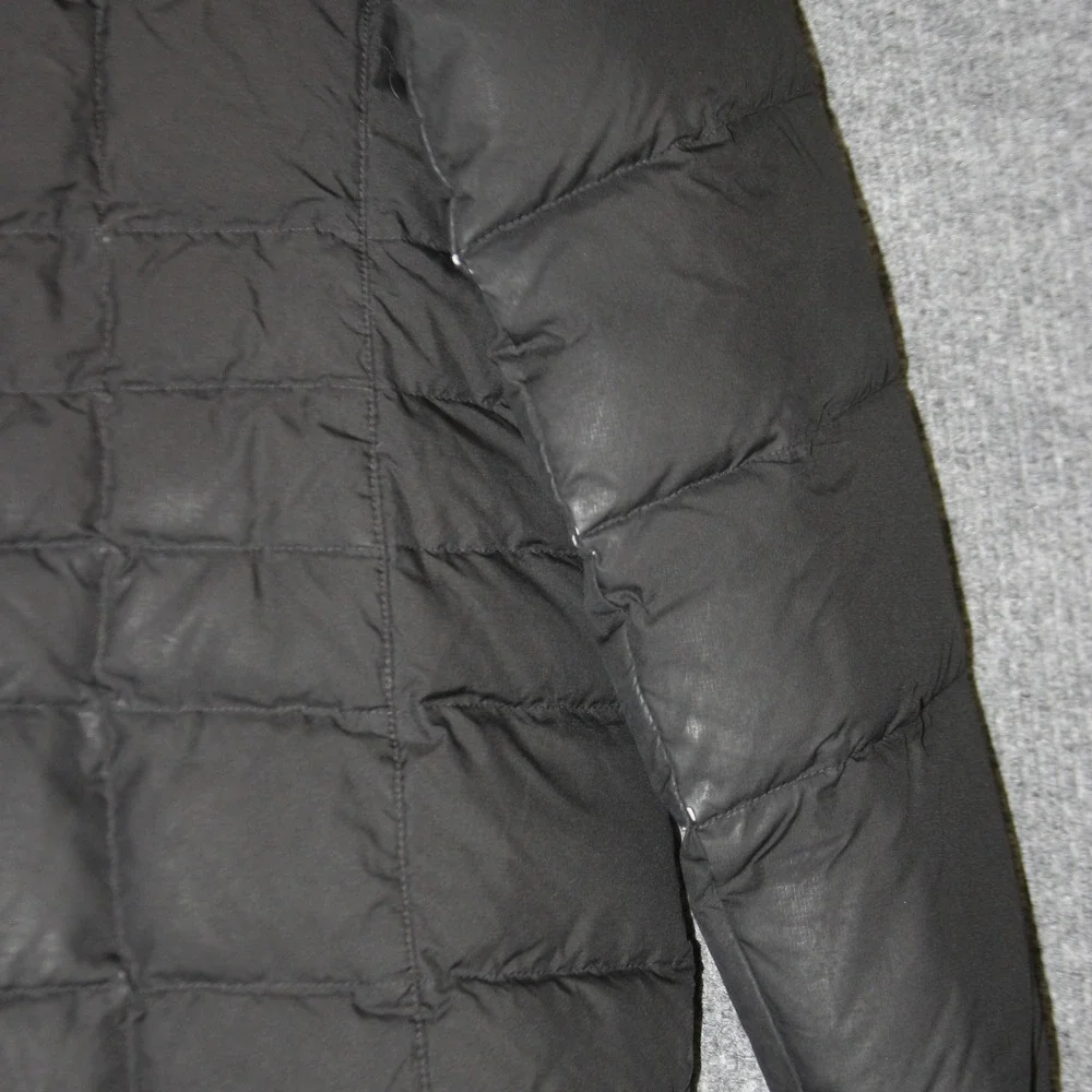 LL Bean Down Puffer Jacket Womens M Black Good Quilted Full‎ Zip Snap 295967